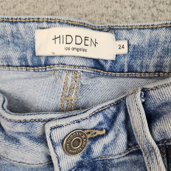 Hidden Jeans Women's 24 Light Wash Wide Leg Distressed Baggy Skater Raw Hem - Picture 8 of 11